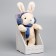 Soft toy "Little Friend", skiing bunny, blue scarf