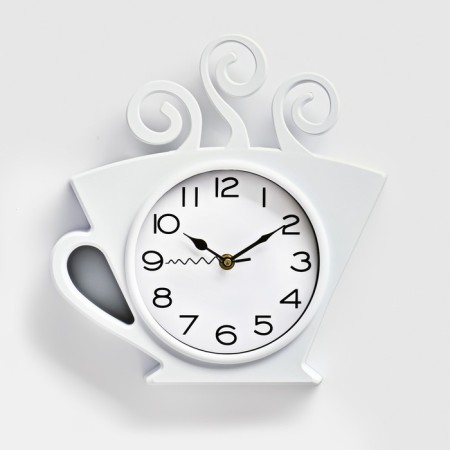 Watching clock, series: kitchen, "cup of coffee", smooth move, 30 x 28.5 cm, dial 16 cm