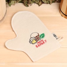 Mitten for a bath with embroidery 