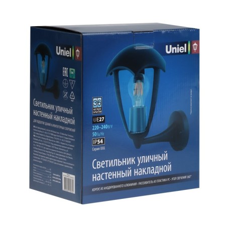 Светильник Uniel UUL-S80A, 60W/E27, IP54, Е27, уличный, черный-4