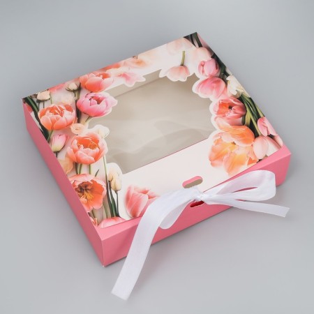 Gift-bending box folding, packaging, “floral tenderness”, 20 x 18 x 5 cm-3