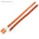 Leather collar on synthetic winterizer, 45 x 2 cm, Osh 25-35 cm, orange