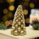 New Year. Candle "Fir tree from balls" 50*100 mm, varnish, golden