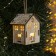 Christmas tree toy "House with a deer", from batteries, a glow of warm white