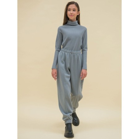 Pants for girls, height 146 cm, gray color-7