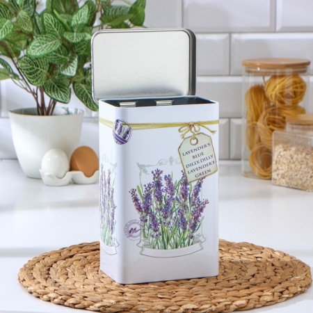 Bank for bulk products "Lavender", 2.7 l, 9.5 × 21.5 cm, rectangular-2