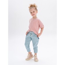 Costume: T-shirt and trousers Children's jump, height 98-104 cm, pink color, mint