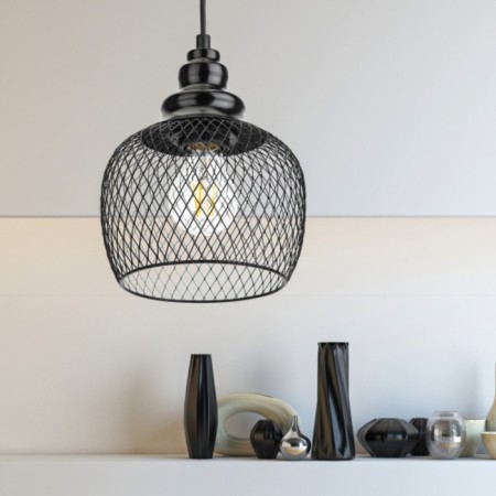 Suspended PL8 BK Metal, E27, Max 60W