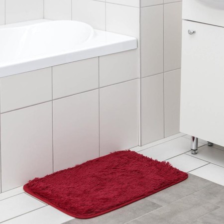 Bath and toilet rug “fluffy”, 40 × 60 cm, burgundy color-1