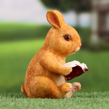 Garden figure "Bunny reads the book" 10x8x15cm-3