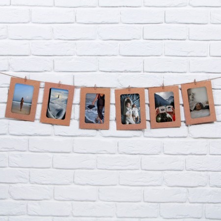 Girland for photos with clothespins "Kraft", 6 pcs.-1