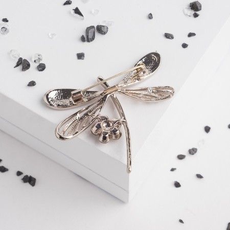 Book "Dragonfly" with a flower, the color is gray-brown in coffee gold-1