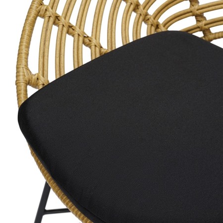 Vetle Round chair, 720 × 600 × 750 mm, artificial rattan, beige color / black-4