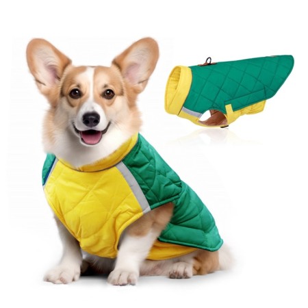 Jacket-Popon with a membrane, size M (DS 30, OG 46, Osh 34 cm, weight 5-8 kg), yellow-green