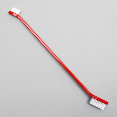 Dental brush two -sided, set 2 pcs, red and blue-1