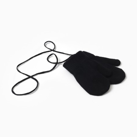 Baby mittens minku, Black color, 13.5 cm-1