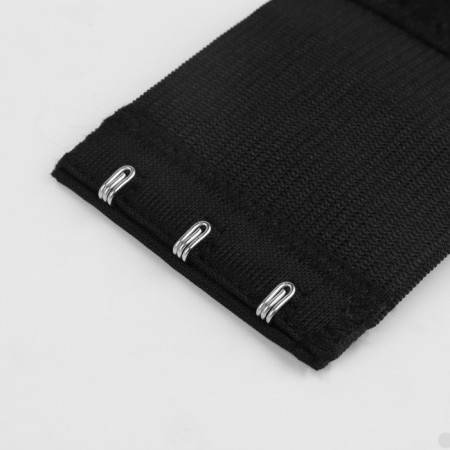 Flasp-upsurger for a bra, 3 rows 3 hooks, 5 × 10.5 cm, 3 pcs, black color-1