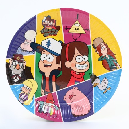 A set of paper utensils, on 6 people "Happy Birthday!", Gravity Falls-2