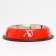 A bowl with a non -slip base with a print, 445 ml, red