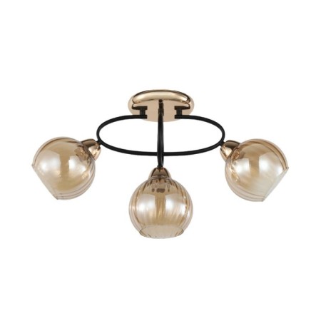 Lamp Ceiling Economy light 12211/3FGD+BK AMB, 3x60W, E27, 31x15x57 cm, gold color