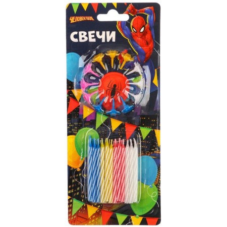 Set of candles for a cake, 24 pcs, spider-man-2