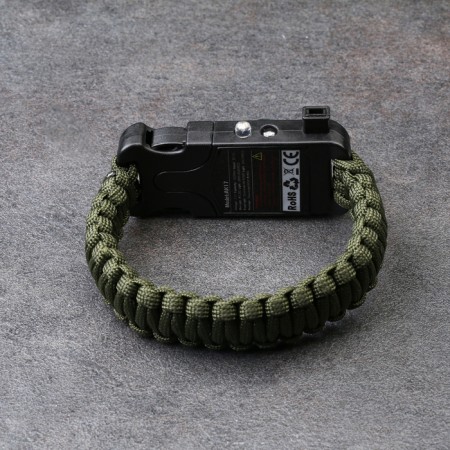5B1 survival bracelet (paracord - 3 m, compass, whistle, fire, lantern), olive-1