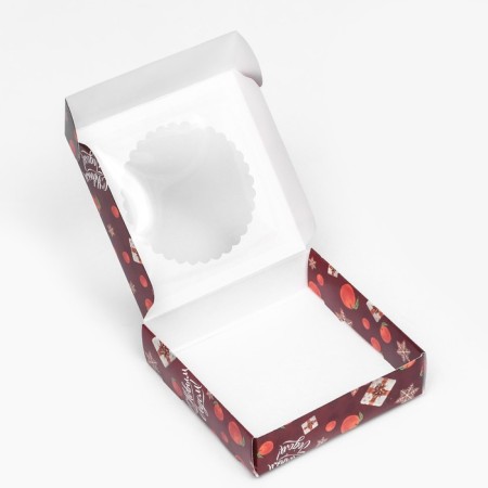 Gift box team with the window "Mandarins and gifts", 11.5 x 11.5 x 3 cm-9