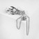Brooch "Skeleton" with a chain, black and white color in silver