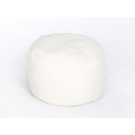 Ottoman "software", diameter 46 cm, white, fur