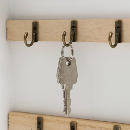 Klyuchnitsa tree 6 hooks "House, cute house" White 20x5.5x26 cm-4