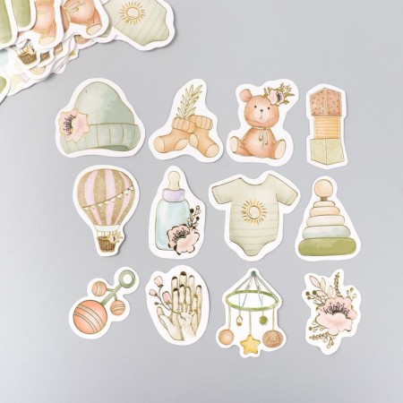 Stickers for creativity "Our baby" embossing gold set 48 pcs 9x7x0.8 cm-1