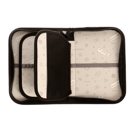 Penal 3 sections, tab inside, 140 x 210 x 40 mm, fabric, calligrata top block "sneakers"-5