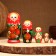 Matryoshka 5-doll "festive red" with God's cow, 10-11 cm