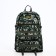 Tourist backpack on a zipper, with an increase, 6 outer pockets, green color