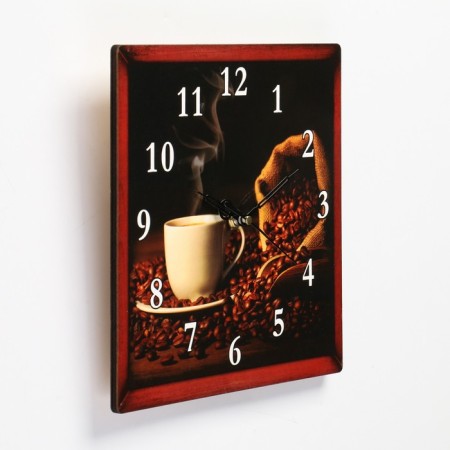 Wall clock, series: kitchen, "aromatic coffee", discrete move-1