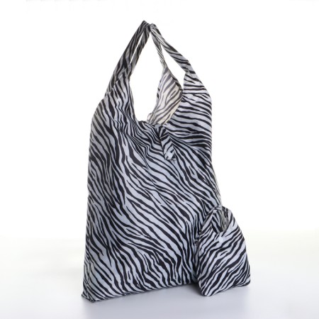 Household bag on the button, folding, black/white color