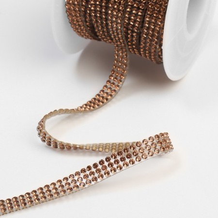 Thermocleic rhinestones, d = 2 mm, width - 7 mm, 4.5 ± 0.5 m, bronze color-1