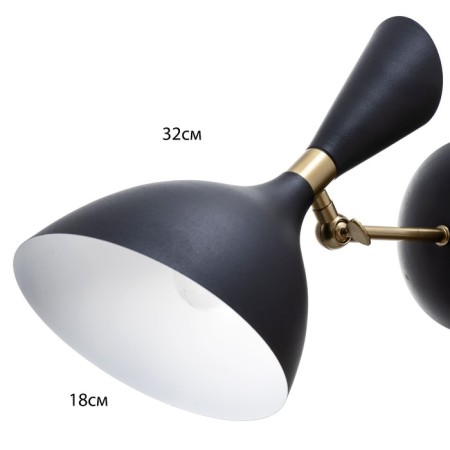 Sconces "Bastony" 1he27 40W black and gold 18x30x30 cm-4