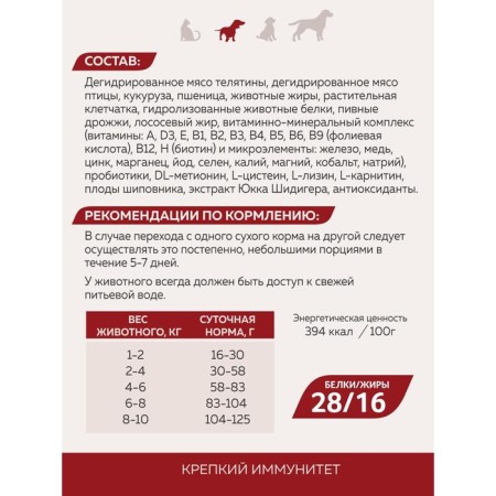Сухой корм Supreme для собак, телятина, 1.2 кг-4