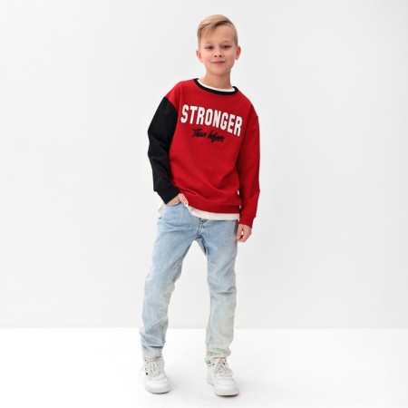 Jumper for the boy Minaku: Exclusive Print, red color, height 152 cm-1