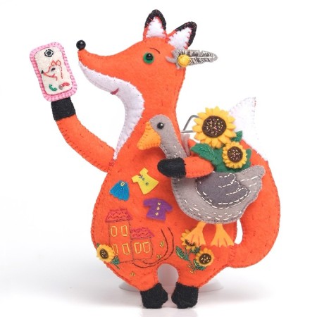 Set for creating a toy made of felt + coloring "Fashion Fox"