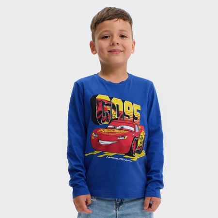 T-shirt with long sleeve "Cars", Disney, height 98-104, blue