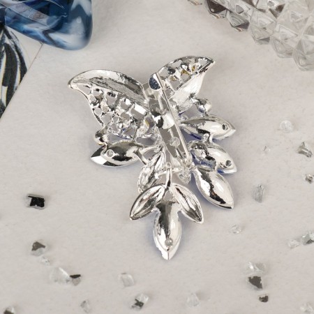 Brooch "Flower" Lobelia, blue color in silver-2