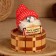 The charm-cap "Be healthy, live rich", on a barrel, 14 x 12 cm, mix