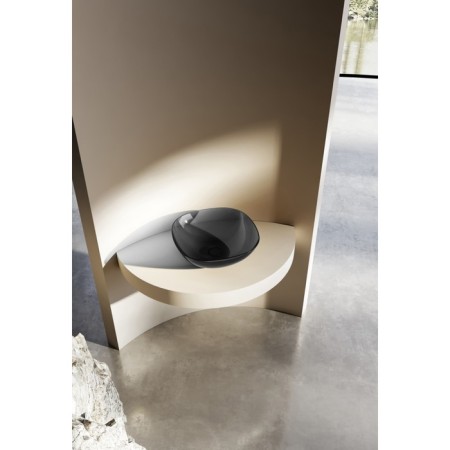 ABBER KRISTALL AT2806onyX sink, invoice, 430x430x150 mm, polyester resin, black-1