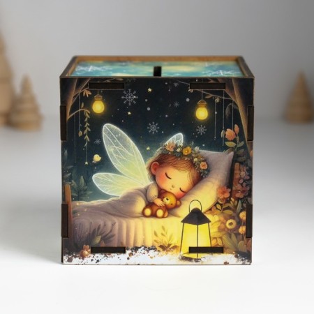 New Year's piggy bank Cube "Score, everything will come true" 10x10x10 cm-3