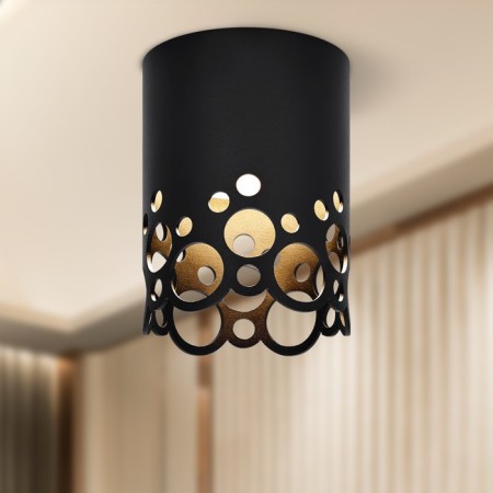 Lamp wall-flowing spot ERA OL49 BK, 85x110 mm, IP20, GX53, 15W, black color