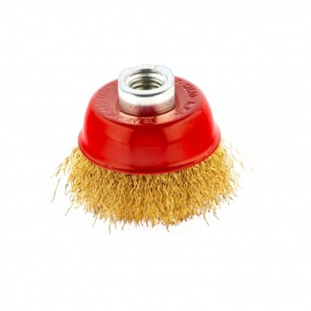 Matrix ushm brush, d = 65 mm, m14, cup, brass -tiered twisted wire
