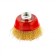 Matrix ushm brush, d = 65 mm, m14, cup, brass -tiered twisted wire