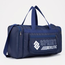 Sports bag with lightning, 3 outer pockets, blue color